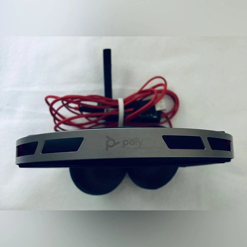 Poly Black and Red Wired Headphones